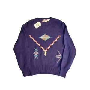 Vintage 80s IZOD 100% Wool Sweater Pullover Size Smal Grandpa Style Pattern Gray